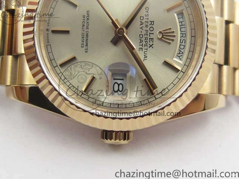 0111 Sophisticated Day-Date 36 RG 128239 Bp Maker Best Edition Silver Dial on RG President Bracelet 3132